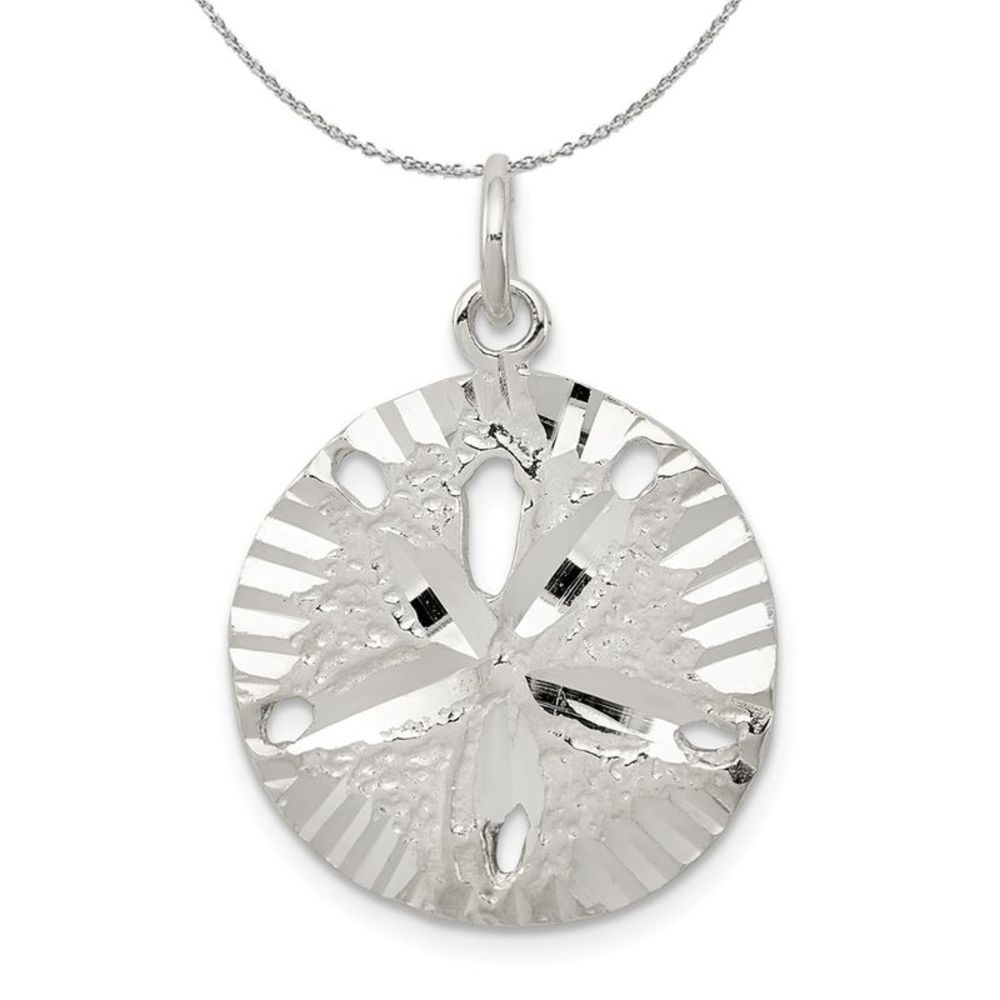 Sterling Silver 20mm Sand Dollar Necklace - 16 inch